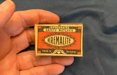 Vintage Safety Match Box Russian Made Impregnated Kremalite With Matches • $6