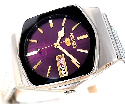 Vintage Japan SEIKO 5 Automatic  Original Seiko Japan Steel Case  Shining Purple • $71