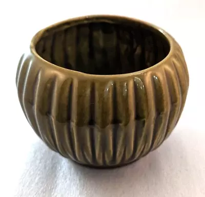 Vintage McCoy Pottery Planter Olive Green #685 Ribbed • $15
