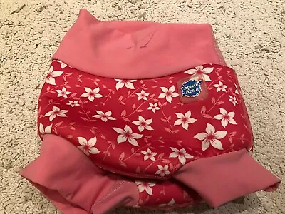 Splash About Size L 6-12 M Pink Floral Swim Nappy Pants 50+ UPF • £3