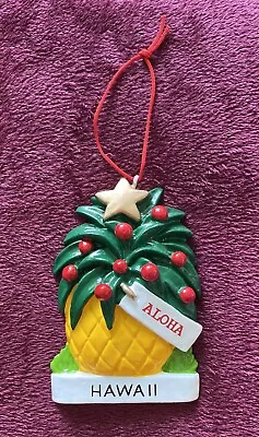 2000 Hawaiian Hawaii Aloha Pineapple Christmas Ornament Mele Kalikimaka 3” X 2” • $15.77