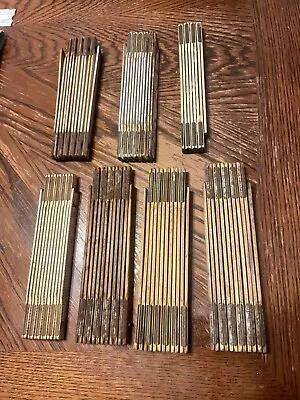 Wood Extension Folding Rulers Brass 72 Inch Lufkin Butler Delta Evans Lot 7 • $39.93