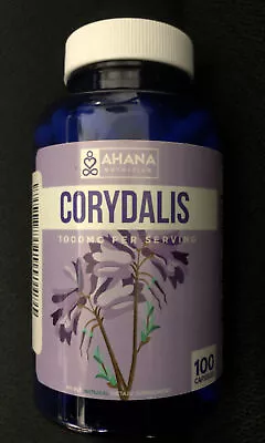 $14.99 • Buy AHANA Nutrition Corydalis 1000mg Supplement 100 Capsules