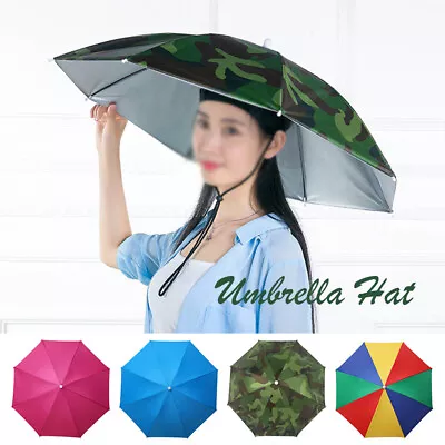 $9.91 • Buy Sun Umbrella Hat Outdoor Rain Foldable Golf Fishing Camping Headwear Head Cap AU