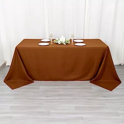 CINNAMON BROWN Polyester 90x132  Rectangle TABLECLOTHS Wedding Party Supplies • $11.78