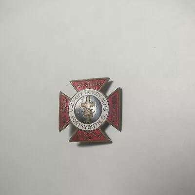 Vintage Knights Templar Masonic Medal Pin Hoc Signo Vinces Dayton 1911 • $14.99