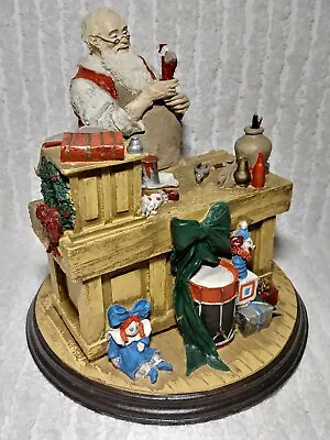 Norman Rockwell Santa Figurine Workshop Heirloom 1990 Christmas Rhodes Vintage • $29.99