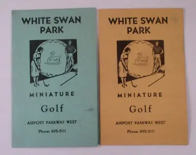 (2) Vintage WHITE SWAN PARK AIRPORT PARKWAY WEST PA MINIATURE GOLF SCORE CARDS • $16.99