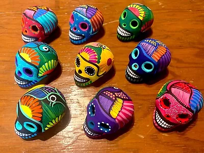 Artesano Day Of The Dead Sugar Skull Hand-painted In Chrome Calavera Mexicana • $7.26