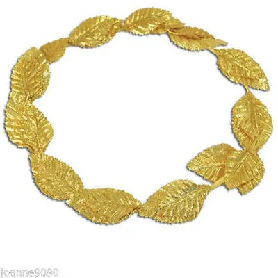 Roman Greek Goddess Gold Leaf Laurel Wreath Headpiece Toga Fancy Dress Costume • £4.50