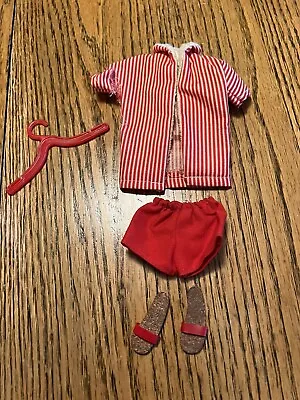Vintage Ken Doll Swim Outfit #750 Swim Suit Sandals Shirt Hanger 1962 • $34.99