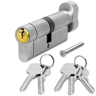 Thumb Turn Cylinder Euro Barrel Door Lock UPVC Anti Pick Anti Snap 5 Keys • £13.99