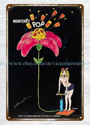 1968 MONTEREY POP CONCERT MOVIE POSTER Metal Tin Sign Wall Accessories For Art • $18.99