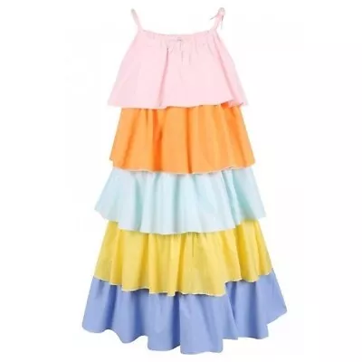 NWT LULU BY MISS GRANT Kids Tiered Ruffles Colorful Summer Dress Multi 6 Girls • $157.50
