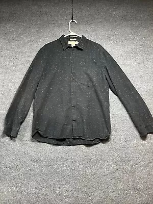 HM Shirt Men's XL Black Speckled Button Up Casual Cotton Label Of Graded Goods • $13.95