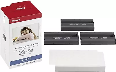 GENUINE CANON KP-108IN COLOUR Inks PAPER Set For SELPHY CP330 CP400 CP500 CP600 • £26.90