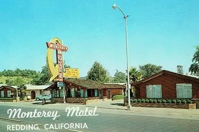 Monterey Motel Redding California CA Shasta County Chrome Postcard U.S. Hwy. 99 • $3.99