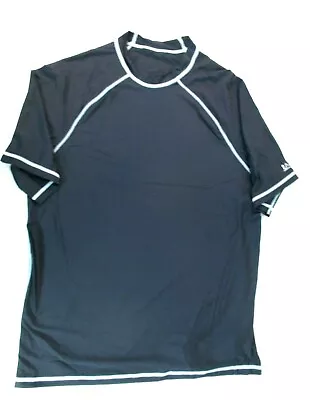 Speedo Mens Black Rash Short Sleeve Swim Tees W/UV Block Burn Size M • $9.99