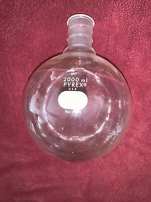 PYREX 2000mL Glass Single Neck Round Bottom Boiling Flask 34/45 4280 • $29.99