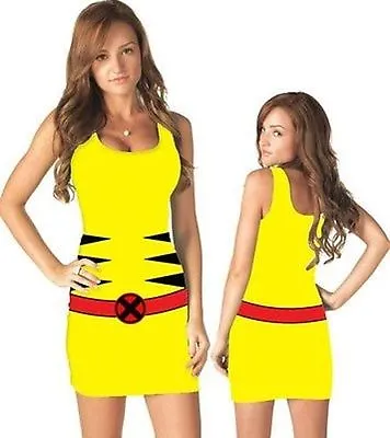 Authentic Wolverine X-Men Mutant Marvel Comics Costume Juniors Tank Dress S-Xl • $25.99
