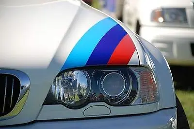 2 SETS Of M3 COLORS Stripes Hood Decal BMW Motorsport M3 M5 M6 X5 E30 E36 E46 • $29.21