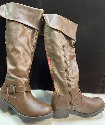 Leather Womens Size 8 Bamboo Brown Leather Boots • $9.99