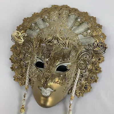 Masquerade Venetian Style Decorative Wall Hanging Mask Paper Mache & Metal  • $95.95