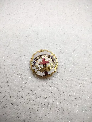 Vintage Methodist Enamel Pin Sunday School Little System Cross And Crown • $8.96