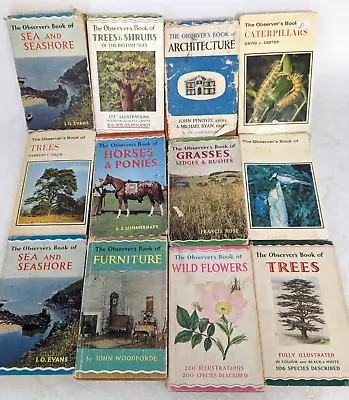 Collection X12 Vintage Observer's Books - Dust Jackets (Flowers/Trees/Birds) • £16.99