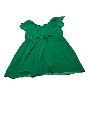 City Chic Womens Green Sleeveless Ruffle Dress Size XL GC • $32