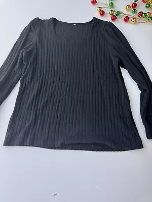 Womens-Plus-Size-Tops Square Neck Long Sleeve Shirts Fall Casual Pullover Sz L • £19.56