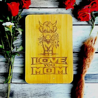 Mothers Day Personalized Engraved Bamboo Cutting Serving Board Love You Mom • $15