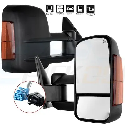 For 2003-07 Chevy Silverado GMC Tow Power Heated Signal Side View Mirrors Pair • $96.99