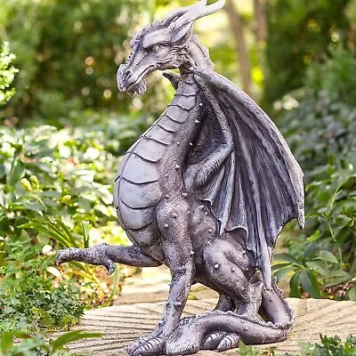 √ Gigantic Dragon Statue Indoor/Outdoor Medieval-Dragon Statue Courtyard Decor • £18.14