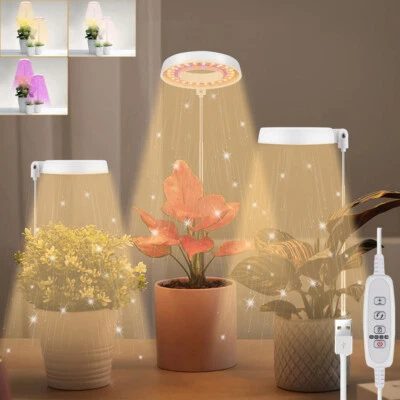 £8.99 • Buy USB LED Grow Light Plant Growing Full Spectrum Dimmable Timer Ring Halo Lamp UK