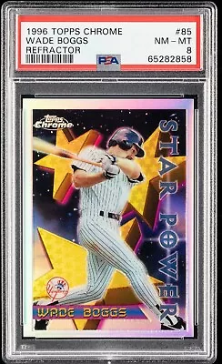 1996 Topps Chrome Refractor #85 Wade Boggs PSA 8 POP 5 Yankees HOF • $125