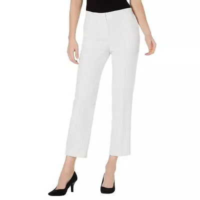 KASPER NEW Women's Vanilla Ice/black Pinstriped Ankle Dress Pants 8 TEDO • $21.99