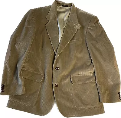 Orvis Blazer Corduroy Sport Coat Jacket Elbow Patches Size L? Tan Long No Tag • $34.99