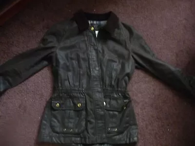 £14.99 • Buy TRF Zara Womens Brown Wax Oilskin Effect Lined Jacket Size Small