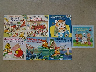 Lot Of SEVEN (7) RICHARD SCARRY'S Pictureback Books THEODORE TOO Charlie Brown • $9.99