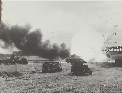British Ammunition Truck Takes A Direct Hit From A Mortar June 1944 WW2 WWII 5x7 • $6.99