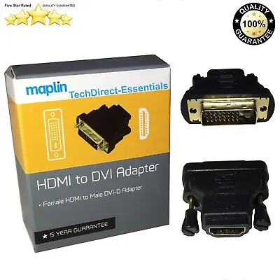 DVI-D Male To HDMI Female Gold Plated Connector Adapter Converter HDTV Monitor • £4.49