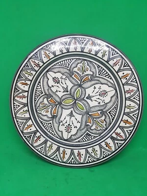 £25 • Buy Beautiful Moroccan Ceramic 10  Footed Plate / Wall Plate By SALAH Pottery, Safi.
