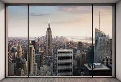 Wall Mural NEW YORK CITY SKYLINE  PENTHOUSE  Photo Wallpaper 336x238cm 132 Inch • $24.99