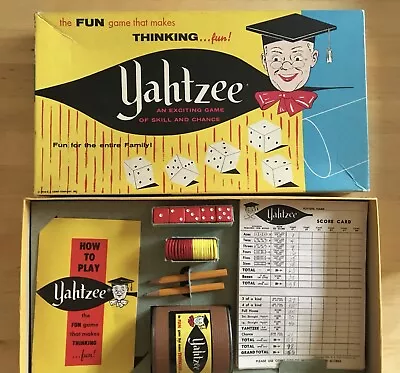 VTG 1967 Yahtzee Game EUC Complete Pieces Plus Great Intact Box By E.S. Lowe USA • $9.99