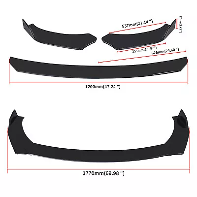 For Mazda2 3 5 6 Black Front Bumper Lip Spoiler Splitter Body Kit +Strut Rods US • $59.99