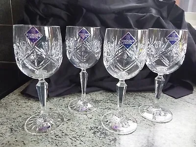 Set Of 4 Edinburgh Crystal Ness Wine Glasses 6.75 Inches See Description • £39.99