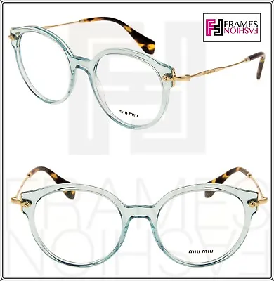 MIU MIU NOIR MU04PV Cat Eye Eyeglasses Optical Frame Azure Translucent 52mm 04P • $111.60