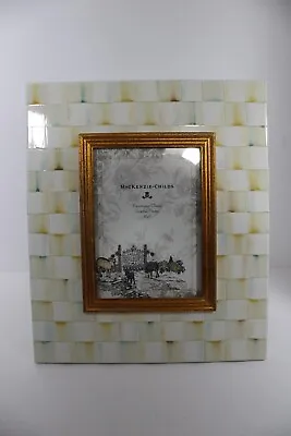 MacKenzie-Childs Parchment Check Enamel 11 X13  Picture Frame For 5 X 7  Photo • $249.99