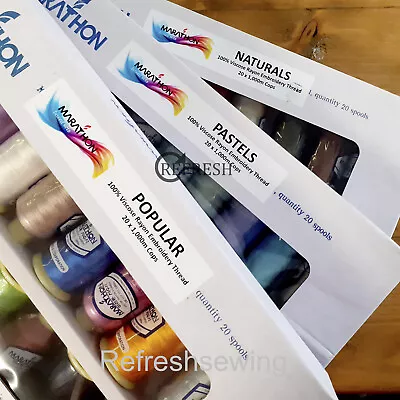 £59.99 • Buy Marathon Machine Embroidery Thread 20 1000 Mtr Rayon Box Set For Brother Janome